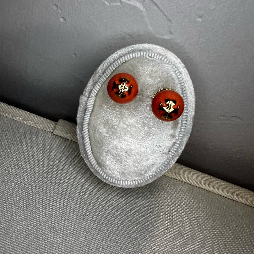 Tory Burch Orange Stud Earrings